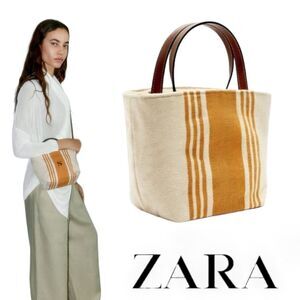 ZARA | Mustard | FABRIC MINI TOTE BAG